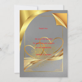 Elegante gouden trouw- dankkaart | Bewerkbaar Kaart
