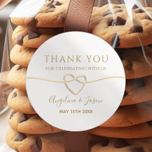 Elegante gouden trouw-sticker voor dankjewel