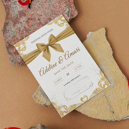 Elegante gouden trouwfeestkaart kaart