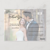 Elegante gouden trouwfoto Dank u Briefkaart (Achterkant)