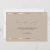 Elegante gouden trouwfoto Dank u kaarten (Achterkant)