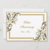 Elegante gouden trouwjubileum uitnodigingen (Achterkant)