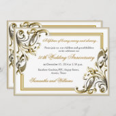 Elegante gouden trouwjubileum uitnodigingen (Voorkant / Achterkant)