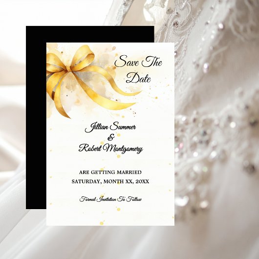 Elegante Gouden Trouwring Save The Date