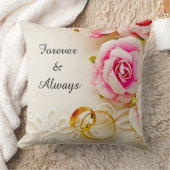 Elegante Gouden Trouwringen met Rozen Romantisch Kussen (Deken)