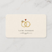 Elegante gouden trouwringen Wedding Planner Visitekaartje (Voorkant)