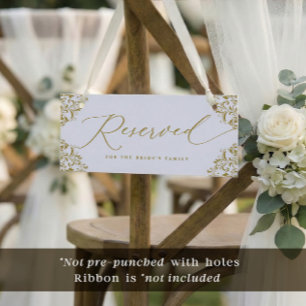 Elegante gouden trouwstoel of rij bord
