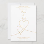 Elegante gouden trouwuitnodiging kaart (Voorkant)