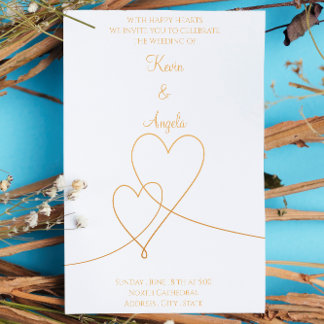 Elegante gouden trouwuitnodiging kaart
