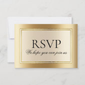 Elegante gouden trouwwebsite RSVP Kaart (Voorkant)