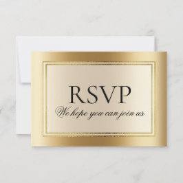 Elegante gouden trouwwebsite RSVP Kaart