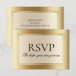 Elegante gouden trouwwebsite RSVP Kaart