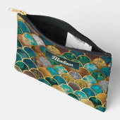 Elegante gouden turquoise groene girly zeemeermin  etui (Open)