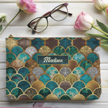 Elegante gouden turquoise groene girly zeemeermin 