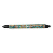 Elegante gouden turquoise groene girly zeemeermin  zwarte inkt pen (Voorkant)