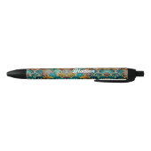 Elegante gouden turquoise groene girly zeemeermin  zwarte inkt pen (Bodem)