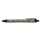 Elegante gouden turquoise groene girly zeemeermin  zwarte inkt pen (Bovenkant)
