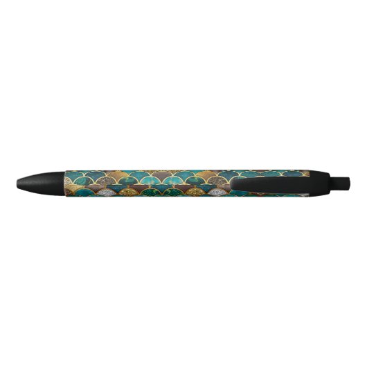 Elegante gouden turquoise groene girly zeemeermin  zwarte inkt pen (Achterkant)