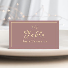 Elegante gouden typografie bruiloft receptie tafel plaatskaartje