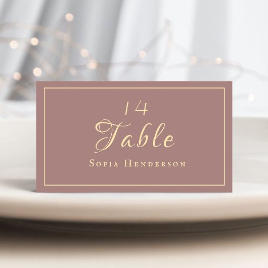 Elegante gouden typografie bruiloft receptie tafel plaatskaartje