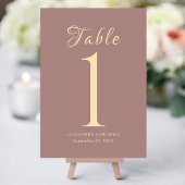 Elegante gouden typografie Dusty Roos Tafelnummers