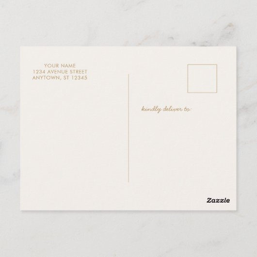 Elegante gouden typografie Foto Vrolijk Kerstmis Briefkaart (Achterkant)