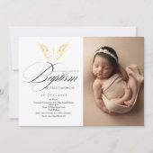 Elegante Gouden Typografie Kruisdoop Kaart (Voorkant)