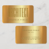 Elegante gouden typografie Script Architect Luxury Visitekaartje (Voorkant / Achterkant)