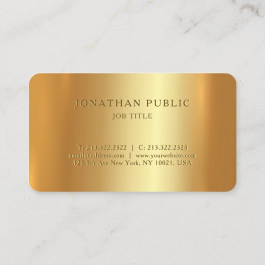 Elegante gouden typografie Script Architect Luxury Visitekaartje (Achterkant)