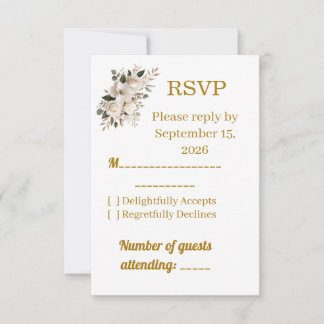 Elegante gouden typografie trouw-RSVP-reactiekaart RSVP Kaartje