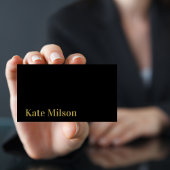 Elegante Gouden Typografie & Zwarte Professioneel Visitekaartje