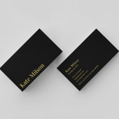Elegante Gouden Typografie & Zwarte Professioneel Visitekaartje