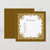 Elegante gouden uitnodiging (Voorkant / Achterkant)