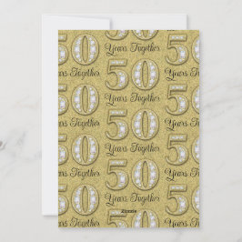 Elegante gouden uitnodiging voor 50-jarig huwelijk