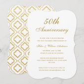 Elegante gouden uitnodiging voor 50e trouwdag (Voorkant / Achterkant)