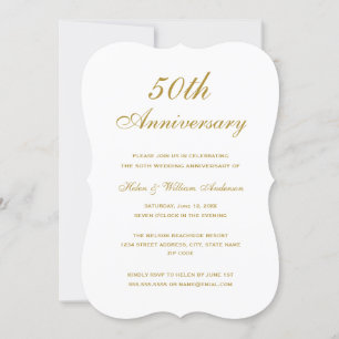 Elegante gouden uitnodiging voor 50ste trouwdag