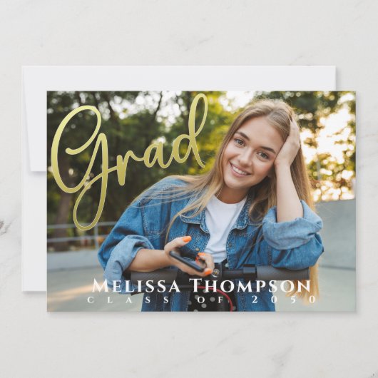 Elegante gouden uitnodiging voor eindexamenfoto's (Voorkant)