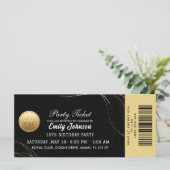 Elegante gouden uitnodiging voor feestticket (Staand voorkant)