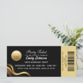 Elegante gouden uitnodiging voor het feestticket (Staand voorkant)