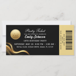 Elegante gouden uitnodiging voor het feestticket