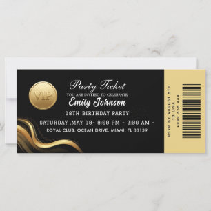 Elegante gouden uitnodiging voor het feestticket