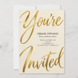 Elegante Gouden Uitnodiging voor je Feest