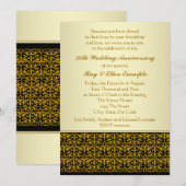 Elegante gouden uitnodigingen voor 50-jarig huweli (Voorkant / Achterkant)