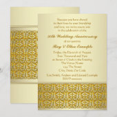 Elegante gouden uitnodigingen voor 50-jarig huweli (Voorkant / Achterkant)