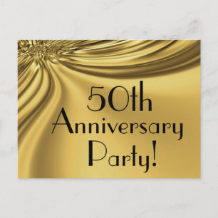 Elegante Gouden Uitnodigingskaartjes voor 50-jarig Uitnodiging Briefkaart