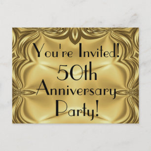 Elegante Gouden Uitnodigingskaartjes voor 50-jarig Uitnodiging Briefkaart