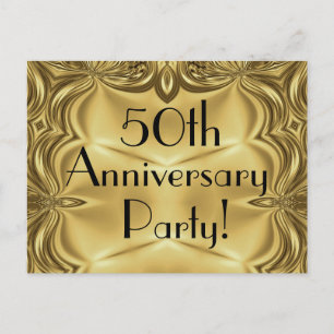 Elegante Gouden Uitnodigingskaartjes voor 50-jarig Uitnodiging Briefkaart