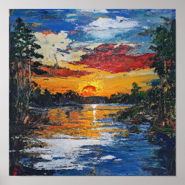 Elegante Gouden Uur Wandkunst Huisverwarming Poster