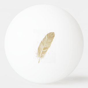 Elegante Gouden Veer Lijnkunst - Moderne Esthetiek Pingpongbal