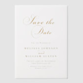 Elegante gouden vellum-overlay trouwkaart 'Save th Vellum Uitnodigingen (Voorkant)